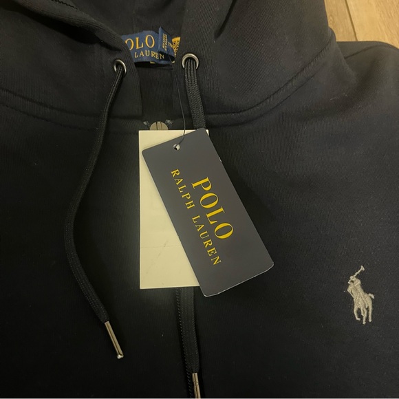 Polo Ralph Lauren Mens Aviator Navy Blue Double Knit Full Zip Hoodie- Small- NWT - Picture 6 of 7